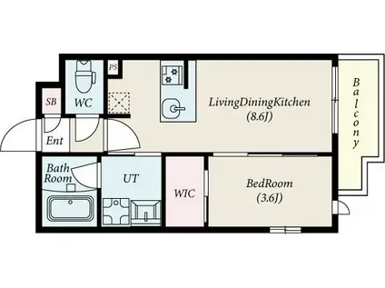 コンポジット新宿柏木(1LDK/3階)の間取り写真