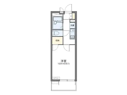 レオパレスルミエール(1K/2階)の間取り写真