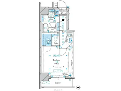 ガリシア森下エストゥディオIII(1K/2階)の間取り写真