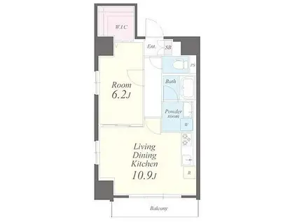 コンパル汐留(1LDK/9階)の間取り写真