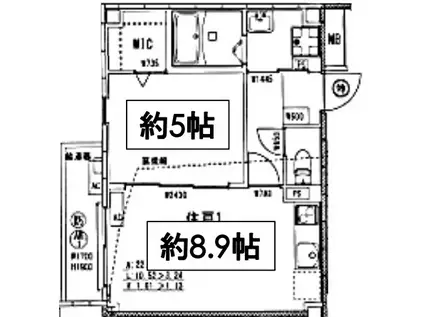 ARCA豊中蛍池(1LDK/3階)の間取り写真