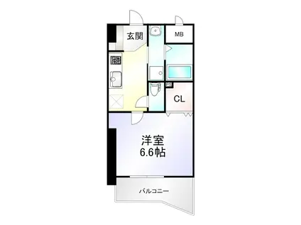 ボニート到津(1K/4階)の間取り写真