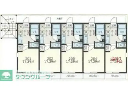 LUXE MAISON HEIAN(1K/2階)の間取り写真