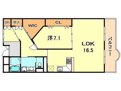 舞子台サニーハイツ(1LDK/5階)の間取り写真