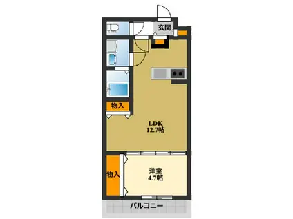 TKアンバーコート浜寺III(1LDK/3階)の間取り写真