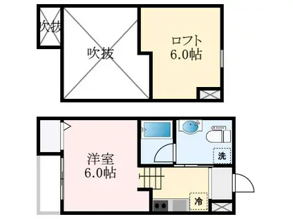 リッツハウス(ワンルーム/2階)の間取り写真