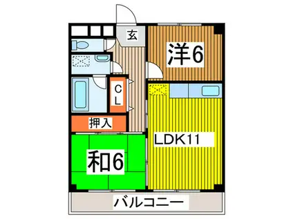 メゾン天神(2LDK/3階)の間取り写真