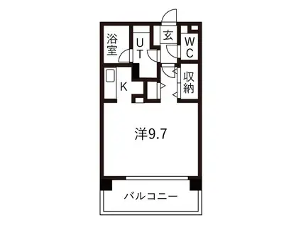 アブレスト原(1K/6階)の間取り写真