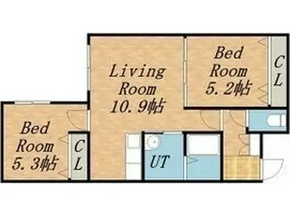 PINE RESIDENCE N32(2LDK/3階)の間取り写真