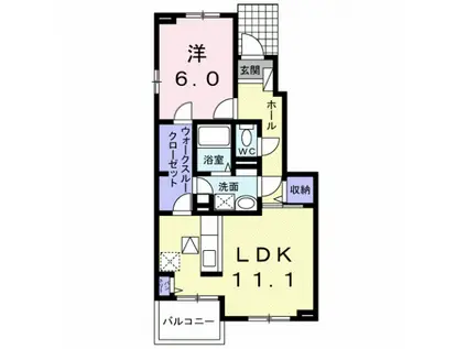 メディカル・馬淵西II(1LDK/1階)の間取り写真