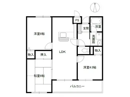 第3コーポタカイ(3LDK/1階)の間取り写真