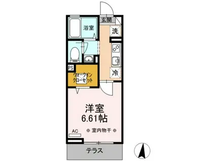 ステラ南水元(1K/1階)の間取り写真
