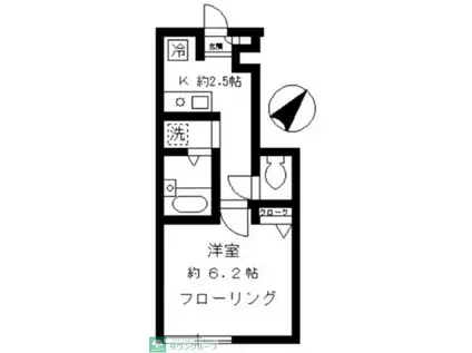 グレイス代々木(1K/1階)の間取り写真