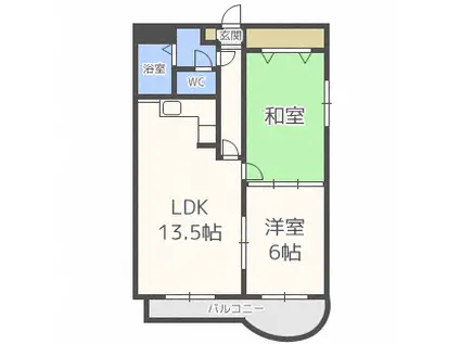 プレミエール円山(2LDK/3階)の間取り写真