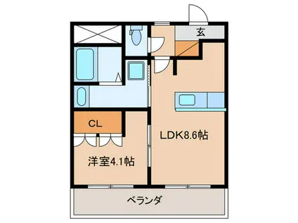 マイオーシャン18(1LDK/2階)の間取り写真
