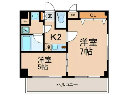 ルーブル小石川弐番館(2K/6階)の間取り写真