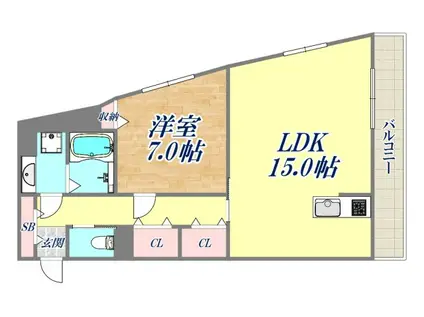 プレージュEBISU(1LDK/5階)の間取り写真