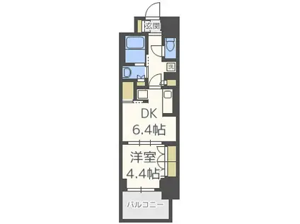 コンフォリア北堀江一丁目(1DK/4階)の間取り写真