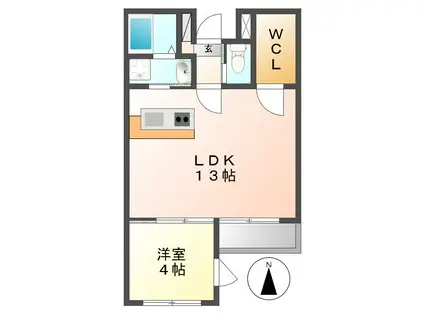 ロイヤルグレイス28(1LDK/1階)の間取り写真