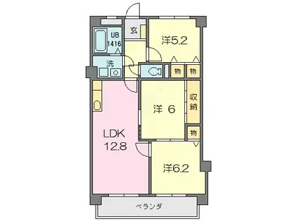 サフィニアMI(3LDK/2階)の間取り写真