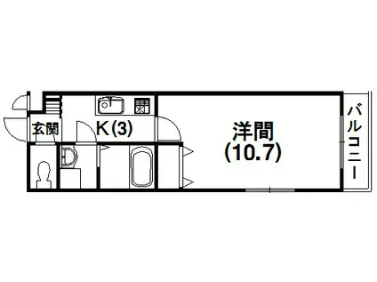 スマートピア布橋(1K/3階)の間取り写真
