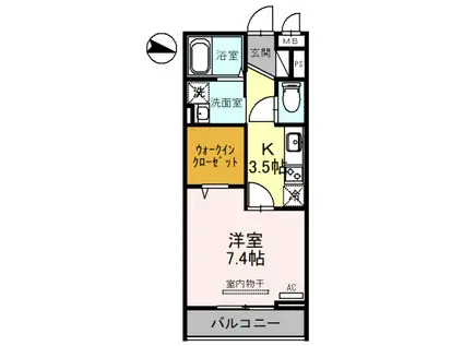 RESILENCE B(1K/3階)の間取り写真