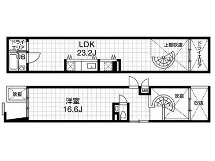 匠空KYOMACHIBORI(1LDK/1階)の間取り写真