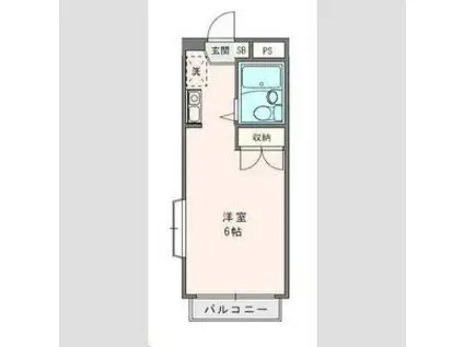鶴見マンション関東(1K/4階)の間取り写真