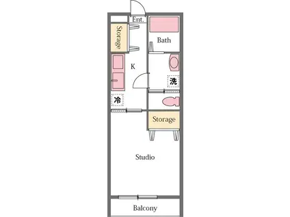 シルフィード(1K/1階)の間取り写真