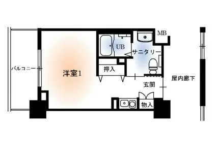 クレスト中府(ワンルーム/5階)の間取り写真