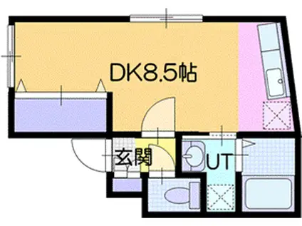 アレックス野幌II(ワンルーム/4階)の間取り写真