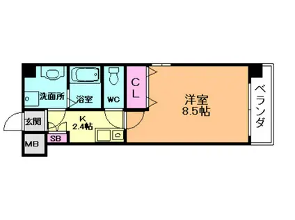 アストレア(1K/1階)の間取り写真