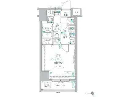 ベルシード蒲田II(1K/7階)の間取り写真