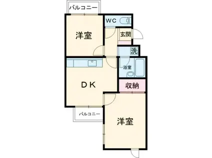 エスティーム(2DK/3階)の間取り写真