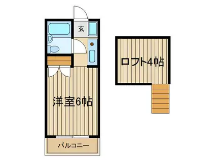パール富士(1K/2階)の間取り写真