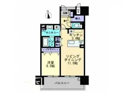 アルファパークナード高松THE・TOWER(1LDK/14階)の間取り写真