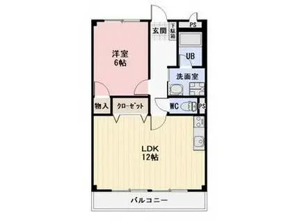 SUN FLOWER 正木II(1LDK/2階)の間取り写真