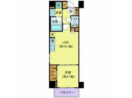 プレール・ドゥーク大島(1LDK/4階)の間取り写真