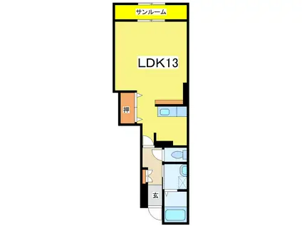 アルモニーテ(ワンルーム/1階)の間取り写真