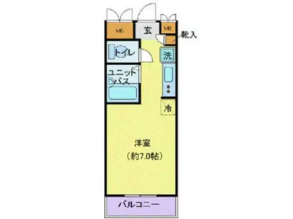 アルス・ヤマナガ(ワンルーム/6階)の間取り写真