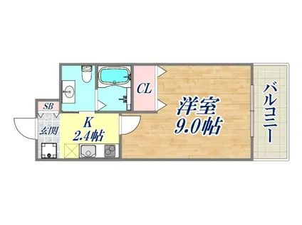 RIZ COURT六甲(1K/3階)の間取り写真