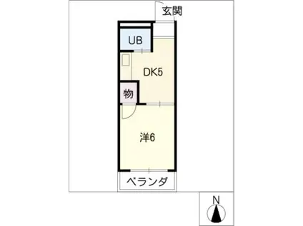 ドミール東山(1DK/1階)の間取り写真