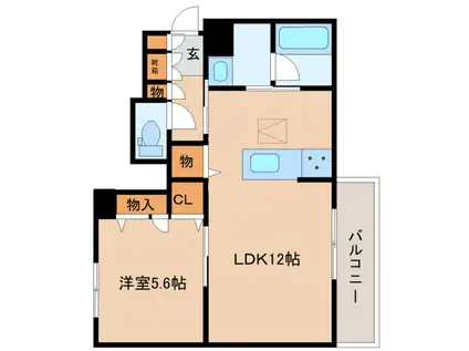 山陵プラザエー(1LDK/1階)の間取り写真