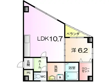 恵エクセル堺東(1LDK/4階)の間取り写真