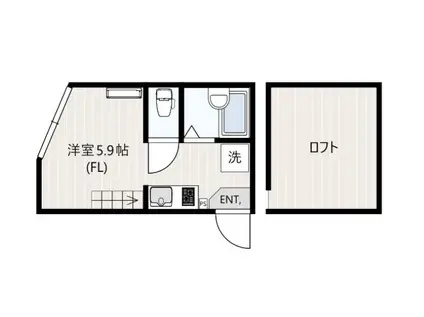 アザーレ・クオン枡形(ワンルーム/2階)の間取り写真