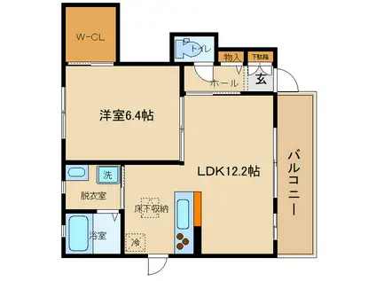 SHMオーク(1LDK/1階)の間取り写真