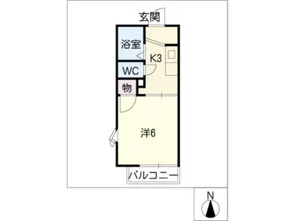 スモール江西(1K/1階)の間取り写真