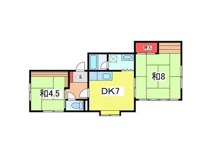 メゾン駿河(2DK/1階)の間取り写真