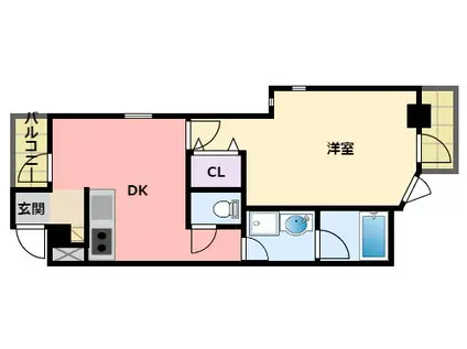 コルネット(1DK/3階)の間取り写真