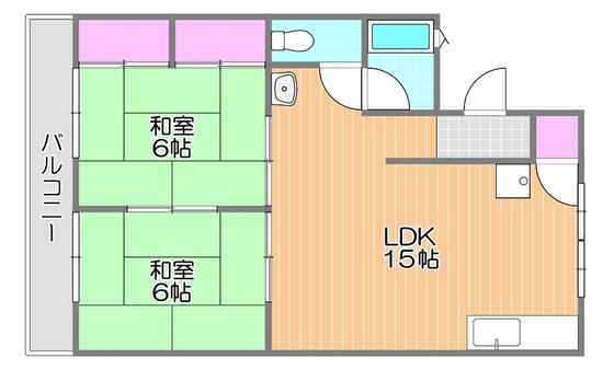 洲崎ハイツ(2LDK/3階)の間取り写真